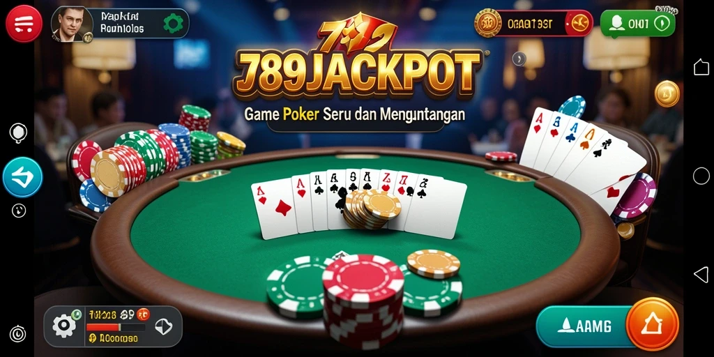 Tampilan gameplay seru dalam 789JACKPOT dengan poker yang mendebarkan.