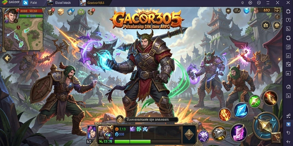 Tangkapan layar GACOR305 menampilkan aksi pertempuran seru dalam gameplay ARPG.