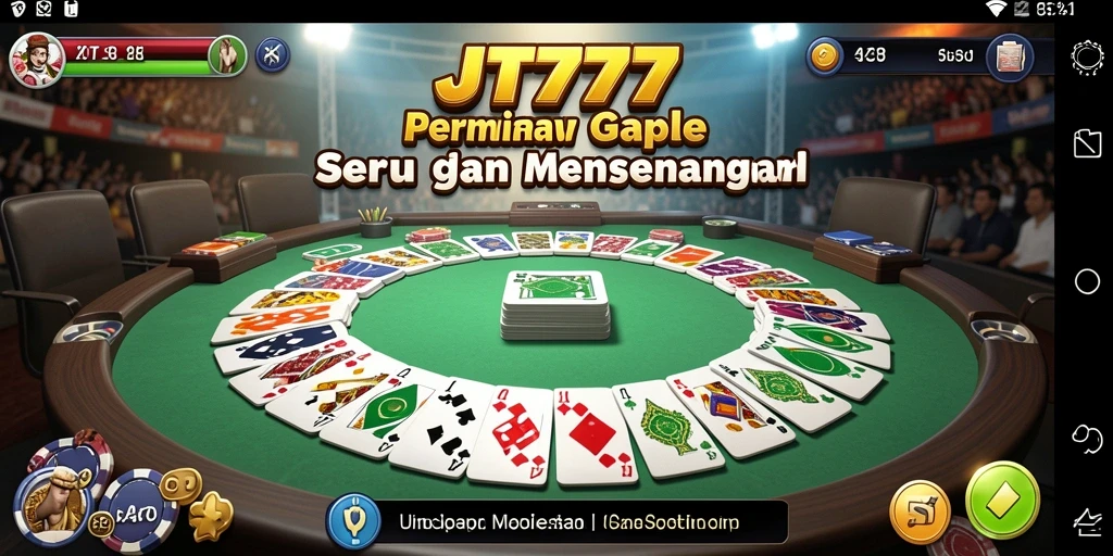 Tampilan menarik dari gameplay Gaple di JT777.