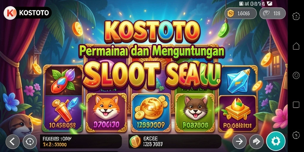Tampilan gameplay menarik dari KOSTOTO dengan mesin slot yang beragam.