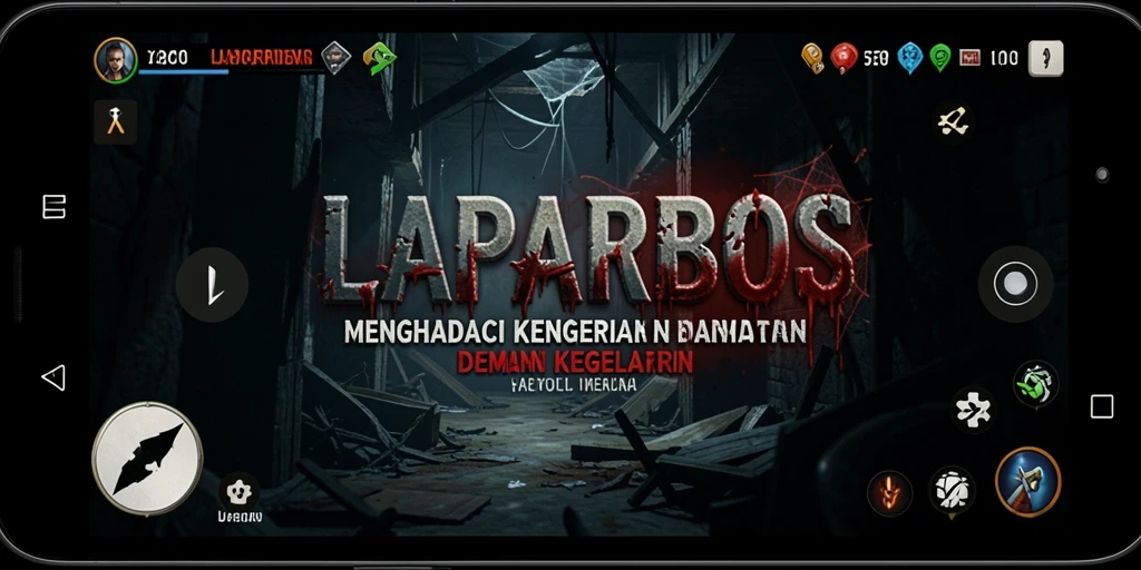 Gameplay seram di LAPARBOS dengan suasana mencekam dan makhluk menyeramkan.