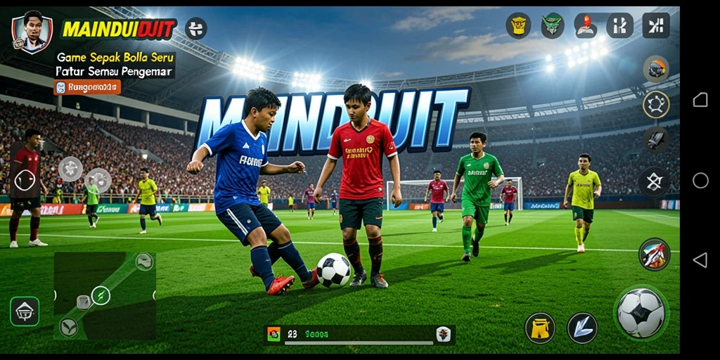 Tampilan gameplay seru dalam permainan sepak bola MAINDUIT.