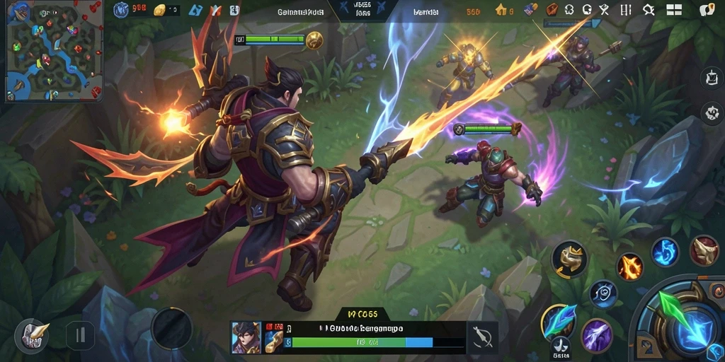 Screenshot utama MPO666 menunjukkan karakter bertempur di arena yang dinamis.
