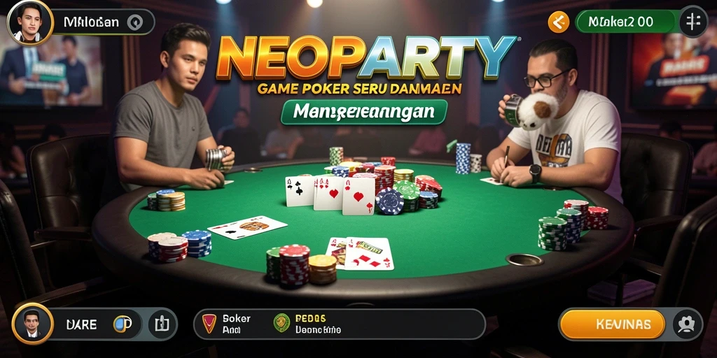 Tampilan gameplay seru NEOPARTY saat bermain Poker.