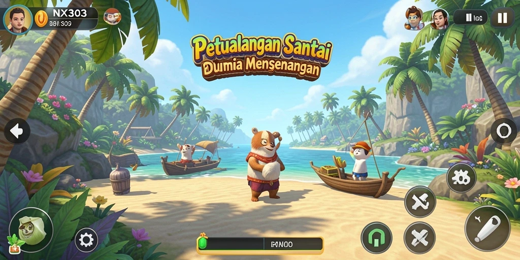 Tangkapan layar gameplay NX303 yang penuh warna dan seru.