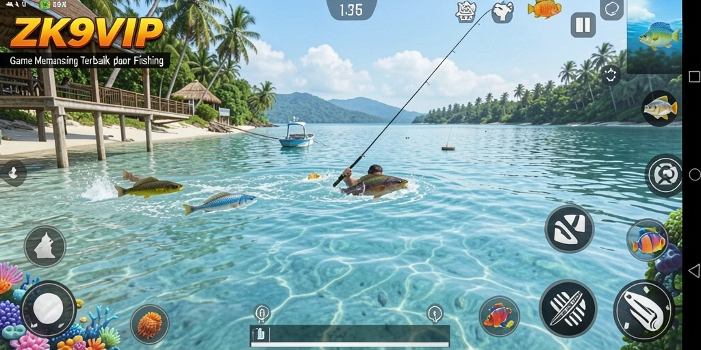 Tangkapan ikan yang memukau dalam gameplay ZK9VIP.